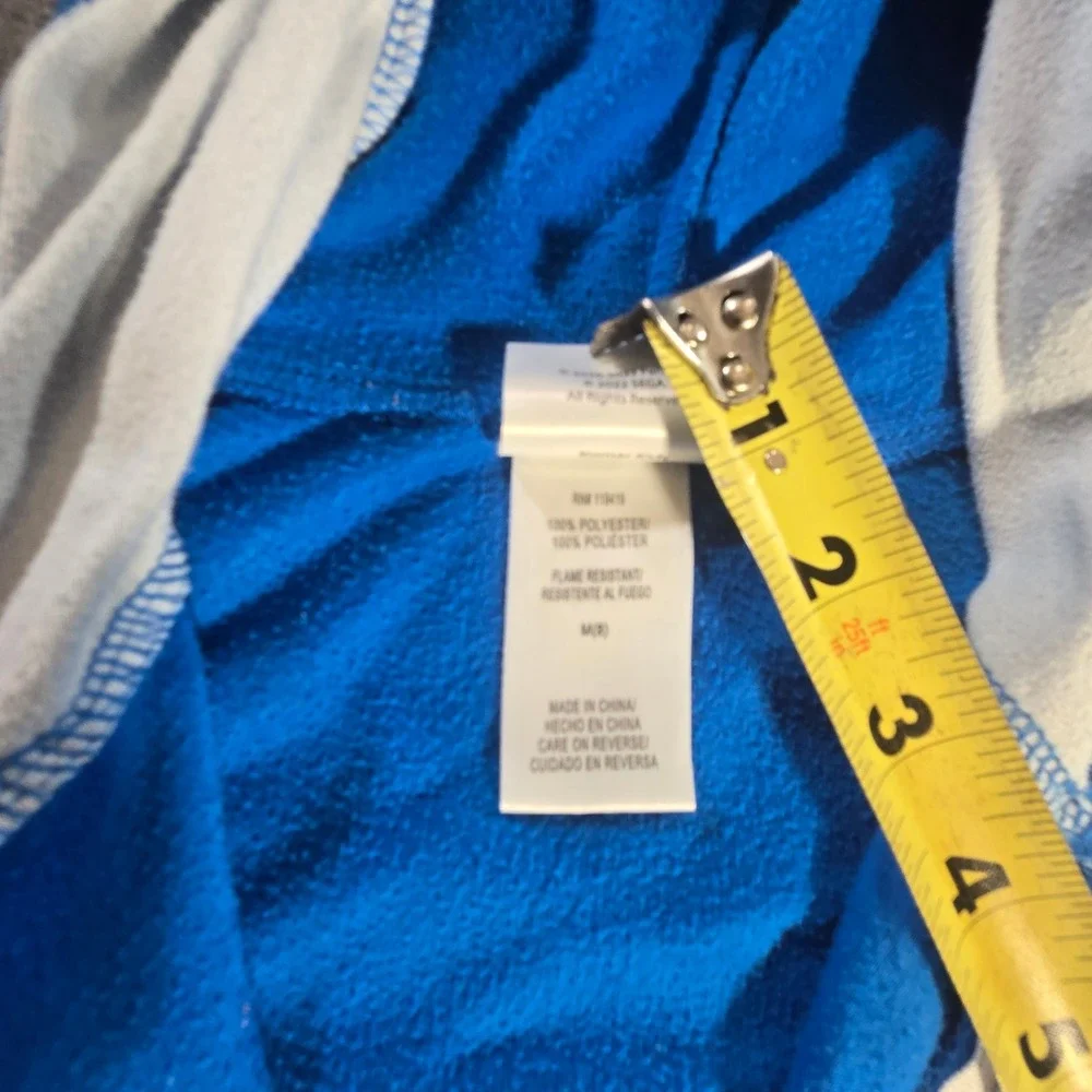Sonic the Hedgehog 2 Boys Blue Fleece‎ One Piece Pajama Union Suit Size M 8